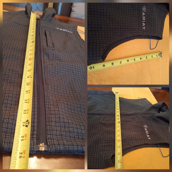 Ariat Men's Gray Plaid Like Zip Up Vest Warm Lining Sz Small - Picture 15 of 16
